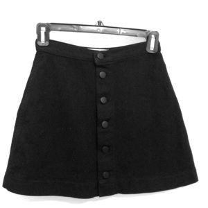 American Apparel black denim button up skirt